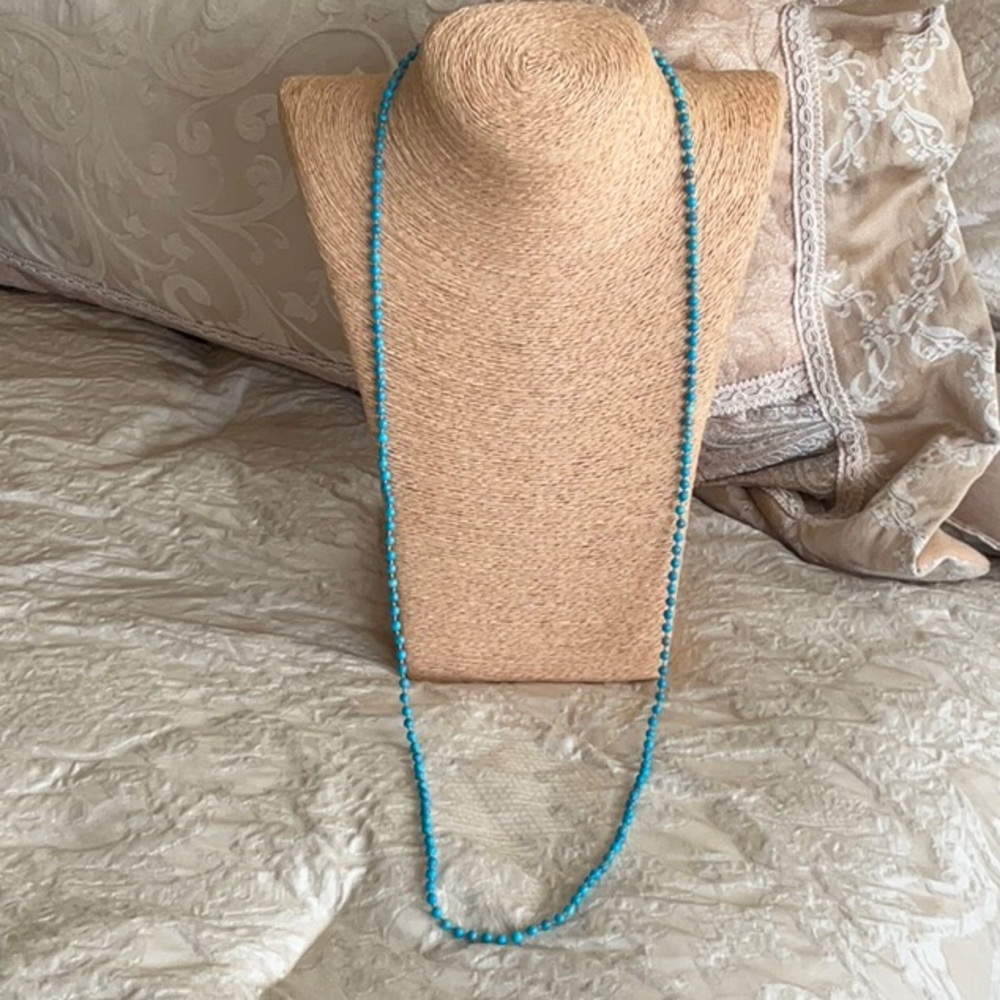 Turquoise tiny long necklace - Picture 5 of 5